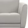 Hope Contemporary Chair in Genuine Dove Grey Leather with Black Metal Legs - Arm Close-Up - Hope Contemporary Chair in Genuine Dove Grey Leather with Black Metal Legs - Arm Close-Up