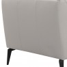 Hope Contemporary Chair in Genuine Dove Grey Leather with Black Metal Legs - Leg Detail