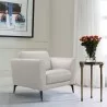 Hope Contemporary Chair in Genuine Dove Grey Leather with Black Metal Legs - Lifestyle - Hope Contemporary Chair in Genuine Dove Grey Leather with Black Metal Legs - Lifestyle