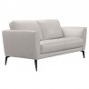 Armen Living Hope Contemporary Loveseat In Genuine Dove Gray Leather With Black Metal Legs 03