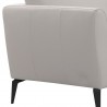 Armen Living Hope Contemporary Loveseat In Genuine Dove Gray Leather With Black Metal Legs 05