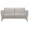 Armen Living Hope Contemporary Loveseat In Genuine Dove Gray Leather With Black Metal Legs 01