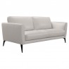Armen Living Hope Contemporary Sofa in Genuine Dove Gray Leather with Black Metal Legs Side