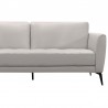 Armen Living Hope Contemporary Sofa in Genuine Dove Gray Leather with Black Metal Legs Half