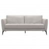 Armen Living Hope Contemporary Sofa in Genuine Dove Grey Leather with Black Metal Legs - Front