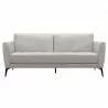 Armen Living Hope Contemporary Sofa in Genuine Dove Grey Leather with Black Metal Legs - Front - Armen Living Hope Contemporary Sofa in Genuine Dove Grey Leather with Black Metal Legs - Front