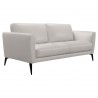 Armen Living Hope Contemporary Sofa in Genuine Dove Grey Leather with Black Metal Legs - Angled