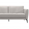 Armen Living Hope Contemporary Sofa in Genuine Dove Grey Leather with Black Metal Legs - Side