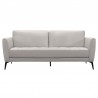 Armen Living Hope Contemporary Sofa in Genuine Dove Gray Leather with Black Metal Legs Front