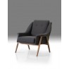 Parry Lounge Chair Dark Grey Fabric with Ashwood - Angled View