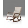 Percy Rocking Lounge Chair Sand Tweed Fabric with Ash Stained Light Walnut