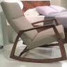 Percy Rocking Lounge Chair Sand Tweed Fabric with Ash Stained Light Walnut - Side