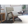Percy Rocking Lounge Chair Sand Tweed Fabric with Ash Stained Light Walnut - Lifestyle