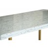 Armen Living Harmony Contemporary Dining Table in Brushed Gold Finish and Ash Veneer Top - 