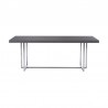 Armen Living Harmony Contemporary Dining Table In Silver Finish And Gray Veneer Top 01