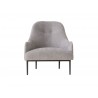 Swoon Lounge Chair Light Grey Fabric with Black Power Coated Steel - Front