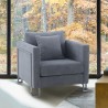 Armen Living Heritage Fabric Upholstered Accent Chair with Brushed Stainless Steel Legs 7