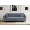 Armen Living Heritage Gray Fabric Upholstered Sofa with Brushed Stainless Steel Legs