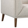 Armen Living Hudson Mid-Century Button-Tufted Chair In Linen And Walnut Legs 1