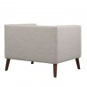 Armen Living Hudson Mid-Century Button-Tufted Chair in Beige Linen and Walnut Legs - Back Angle
