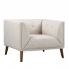 Armen Living Hudson Mid-Century Button-Tufted Chair In Linen And Walnut Legs 2