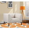 Armen Living Hudson Mid-Century Button-Tufted Chair in Beige Linen and Walnut Legs - Lifestyle