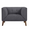 Armen Living Hudson Mid-Century Button-Tufted Chair In Linen And Walnut Legs 7