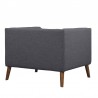 Armen Living Hudson Mid-Century Button-Tufted Chair In Linen And Walnut Legs 9