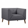 Armen Living Hudson Mid-Century Button-Tufted Chair In Linen And Walnut Legs 8