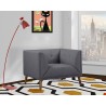 Armen Living Hudson Mid-Century Button-Tufted Chair In Linen And Walnut Legs 2