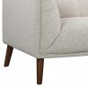 Armen Living Hudson Mid-Century Button-Tufted Loveseat in Beige Linen and Walnut Legs - Leg Close-Up