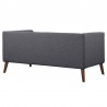 Hudson Mid-Century Button-Tufted Loveseat in Dark Gray Linen and Walnut Legs 02
