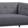 Armen Living Hudson Mid-Century Button-Tufted Loveseat in Dark Gray Linen and Walnut Legs - Close-Up