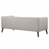 Armen Living Hudson Mid-Century Button-Tufted Sofa in Beige Linen and Walnut Legs - Back Angle