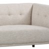 Armen Living Hudson Mid-Century Button-Tufted Sofa in Beige Linen and Walnut Legs - Close-Up