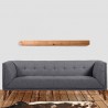 Armen Living Hudson Mid-Century Button-Tufted Sofa in Dark Gray Linen and Walnut Legs