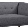 Armen Living Hudson Mid-Century Button-Tufted Sofa in Dark Gray Linen and Walnut Legs - Close-Up