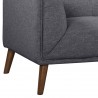 Armen Living Hudson Mid-Century Button-Tufted Sofa in Dark Gray Linen and Walnut Legs - Leg Close-Up
