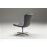 Valletta Swivel Lounge Chair Dark Grey Fabric with Brushed Stainless Steel - Back Angle