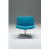 Varley Swivel Lounge Chair Blue with Brushed Stainless Steel  - Front