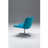 Varley Swivel Lounge Chair Blue with Brushed Stainless Steel  - Back Angle