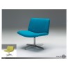 Varley Swivel Lounge Chair Blue with Brushed Stainless Steel 