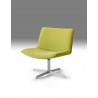 Varley Swivel Lounge Chair Green with Brushed Stainless Steel - Angled