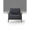 Wakefield Lounge Chair Grey Fabric with Birch Black Wood - Front