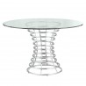 Ibiza Brushed Stainless Steel Dining Table with Clear Glass - Front