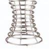 Ibiza Brushed Stainless Steel Dining Table with Clear Glass - Leg Close-Up
