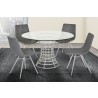 Ibiza Brushed Stainless Steel Dining Table with Clear Glass - Lifestyle with Set