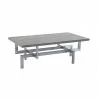 Armen Living Illusion Gray Wood Coffee Table with Brushed Stainless Steel Base - Armen Living Illusion Gray Wood Coffee Table with Brushed Stainless Steel Base