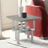 Armen Living Illusion Gray Wood End Table with Brushed Stainless Steel Base - Armen Living Illusion Gray Wood End Table with Brushed Stainless Steel Base