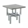 Armen Living Illusion Gray Wood End Table with Brushed Stainless Steel Base - Armen Living Illusion Gray Wood End Table with Brushed Stainless Steel Base